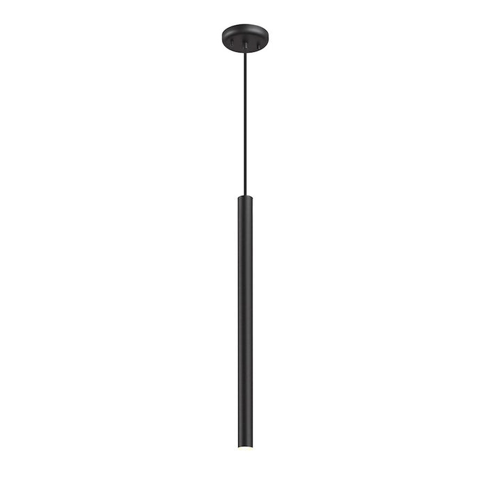 Z-Lite Forest 1 Light 24" Pendant, Matte Black/Matte Black