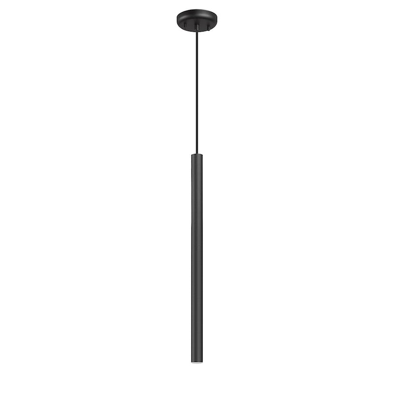 Z-Lite Forest 1 Light 24" Pendant, Matte Black/Matte Black