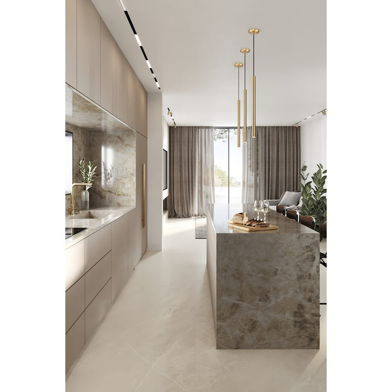 Z-Lite Forest 1 Light 24" Pendant, Modern Gold/Modern Gold