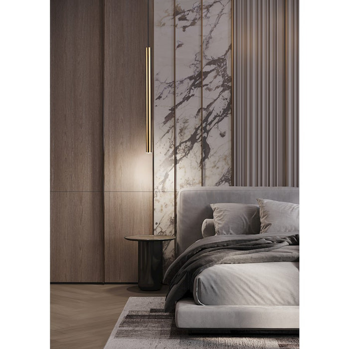 Z-Lite Forest 1 Light 24" Pendant, Modern Gold/Modern Gold