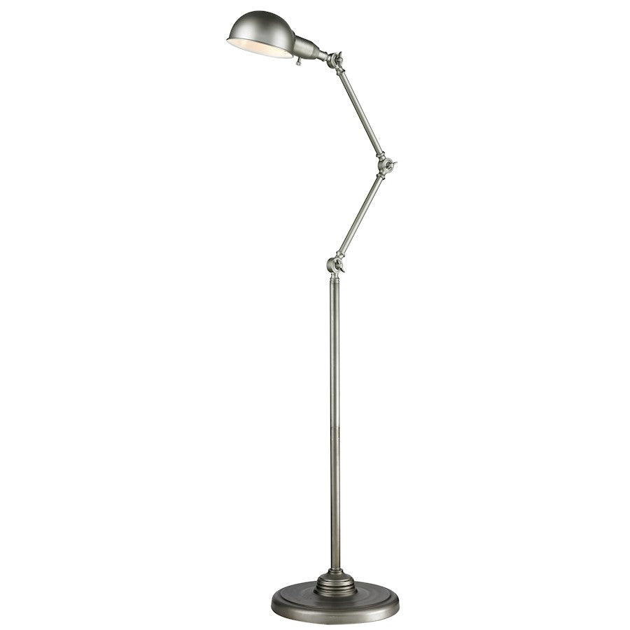 Z-Lite Stuart 1 Light Floor Lamp, Burnished Silver, Burnished Silver - FL118-BS