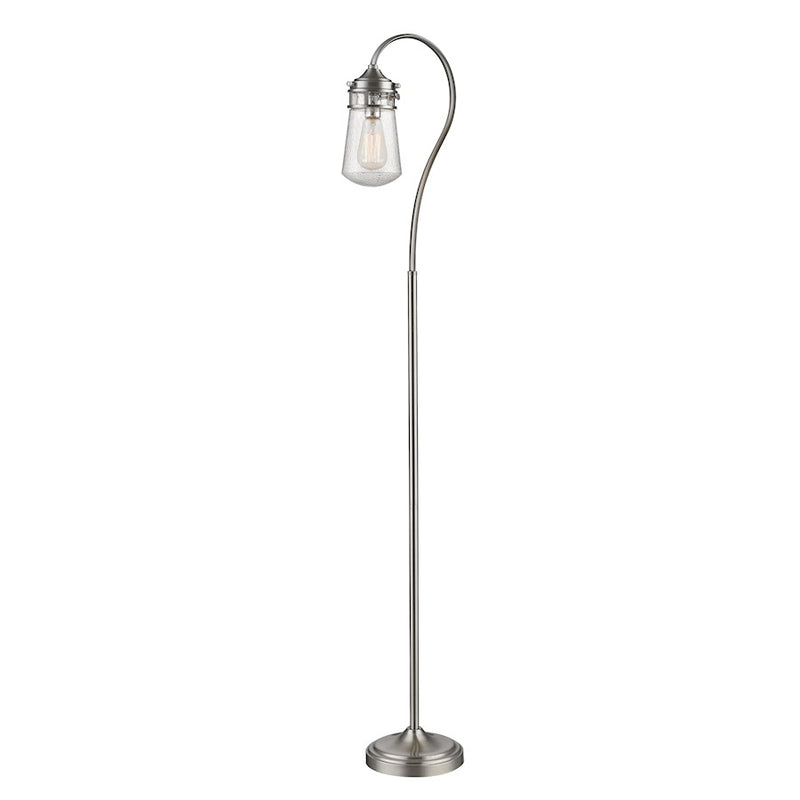 Z-Lite Celeste 1 Light Floor Lamp, Brushed Nickel, Clear Seedy - FL120-BN
