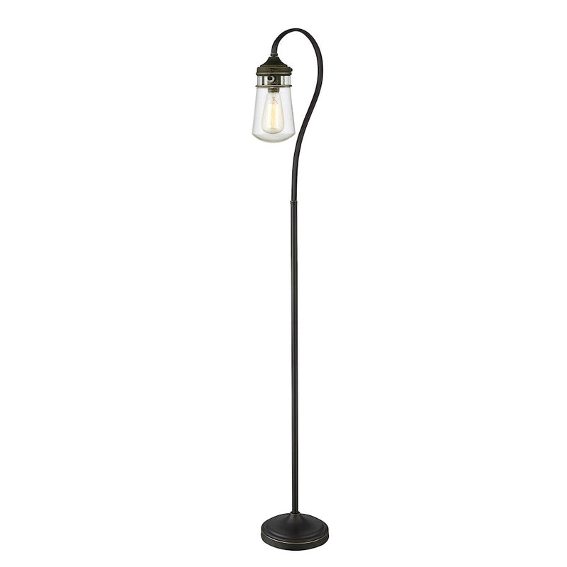 Z-Lite Celeste 1 Light Floor Lamp, Olde Bronze/Clear Seedy
