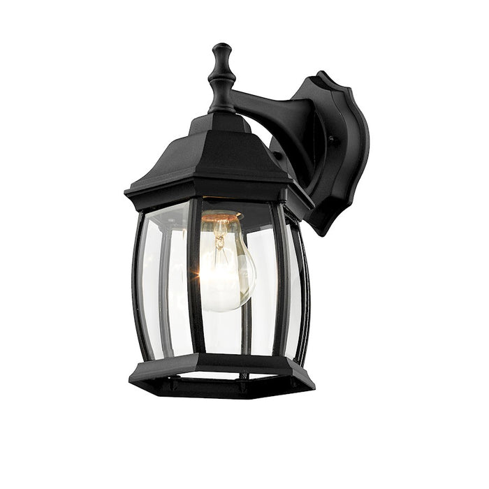 Z-Lite Waterdown 1 Light Outdoor Wall Light 11.75", Black/Clear Bevel