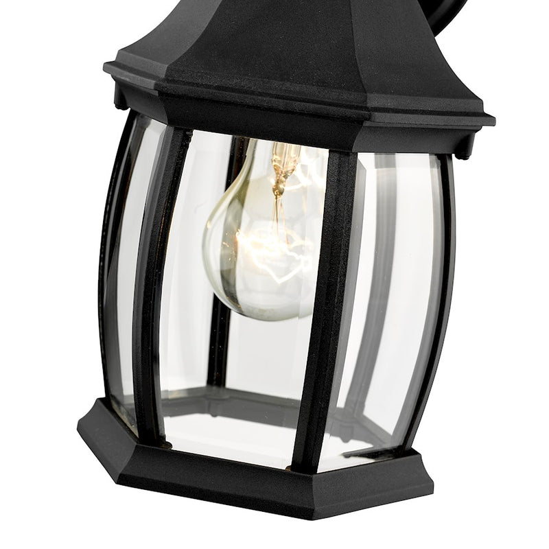 Z-Lite Waterdown 1 Light Outdoor Wall Light 11.75", Black/Clear Bevel