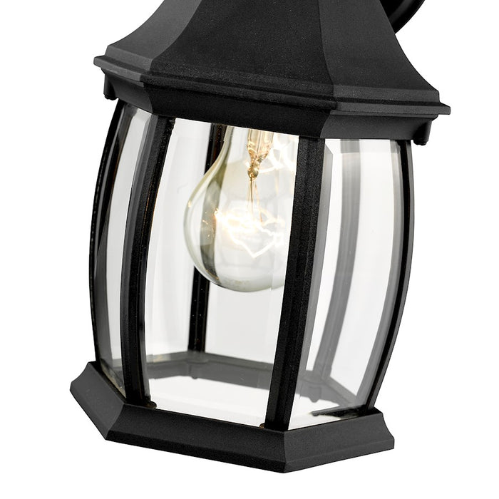 Z-Lite Waterdown 1 Light Outdoor Wall Light 11.75", Black/Clear Bevel