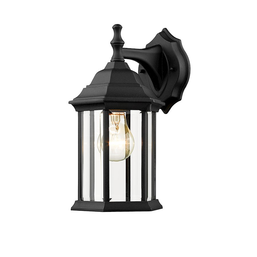 Z-Lite Waterdown 1 Light Outdoor Wall Light 7.5x6x11.75", Black, Clear Bevel - T21BK