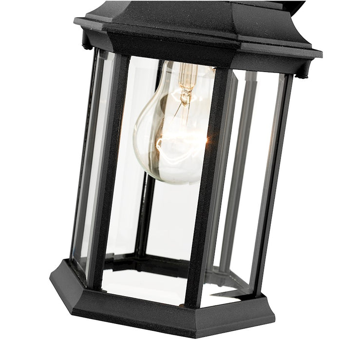Z-Lite Waterdown 1 Light Outdoor Wall Light 7.5 x 6 x 11.75", Black/Clear Bevel