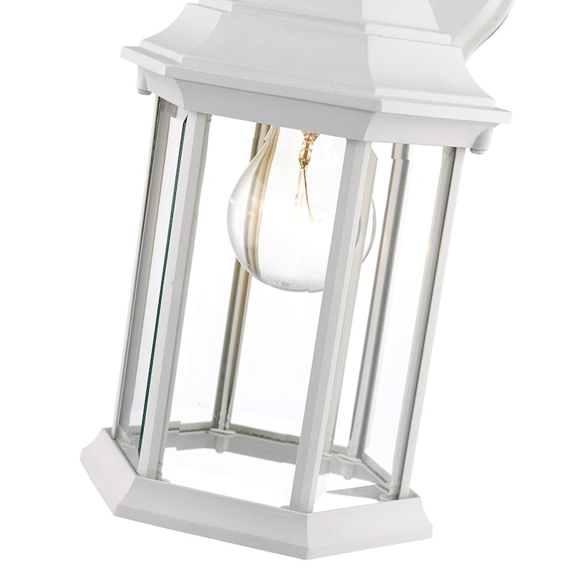 Z-Lite Waterdown 1 Light Outdoor Wall Light, Gloss White/Clear Beveled