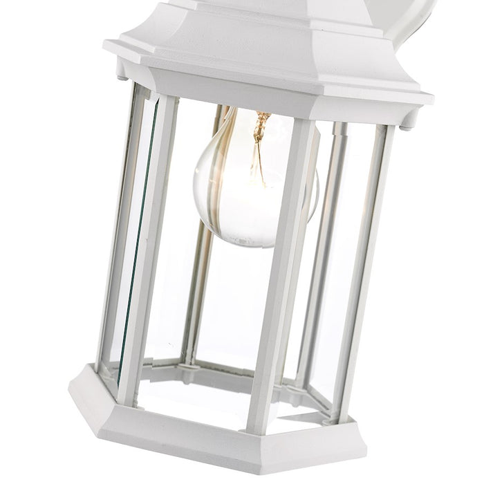 Z-Lite Waterdown 1 Light Outdoor Wall Light, Gloss White/Clear Beveled
