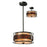 Z-Lite Oak Park 3 Light Pendant, 14x14x54", Java Bronze, Amber Mica/Wht - Z14-50P-C