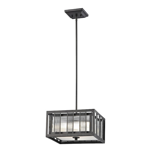 Z-Lite Meridional 3 Light Pendant, Bronze, Bronze Out/Clear Reeded In - Z14-58P-C