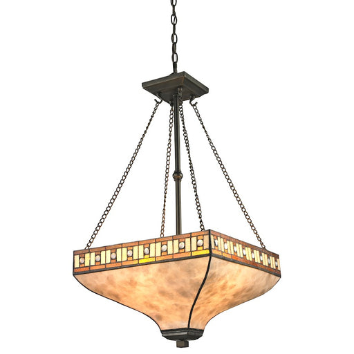 Z-Lite Crimson 3 Light Pendant, 17x32.5", Java Bronze, White Mica/Honey Amber - Z17-52P