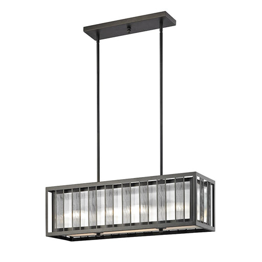 Z-Lite Meridional 4 Light Billiard, 32x10x10", Bronze, Brz/Clr Reeded - Z32-58IS