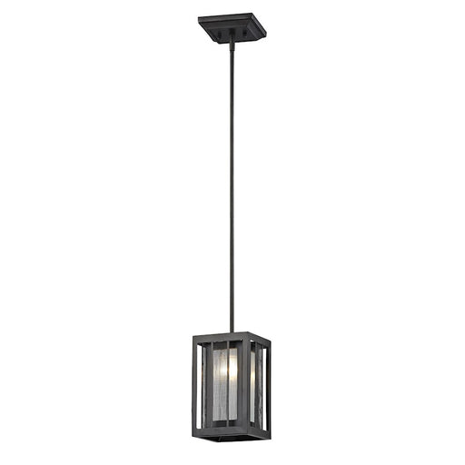 Z-Lite Meridional 1 Light Mini Pendant, Bronze, Bronze Out/Clr Reeded In - Z6-58MP-C