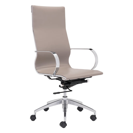 Zuo Modern Glider High Back Office Chair, Taupe
