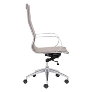 Zuo Modern Glider High Back Office Chair, Taupe