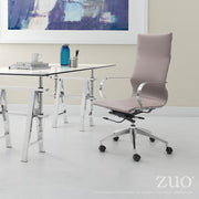 Zuo Modern Glider High Back Office Chair, Taupe