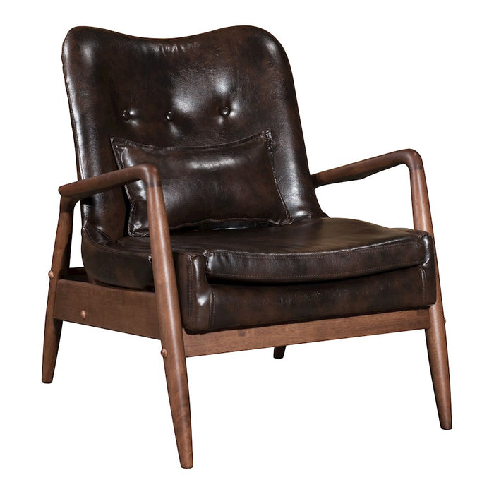 Zuo Modern Bully Lounge Chair/Ottoman, Brown