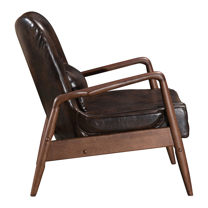 Zuo Modern Bully Lounge Chair/Ottoman, Brown