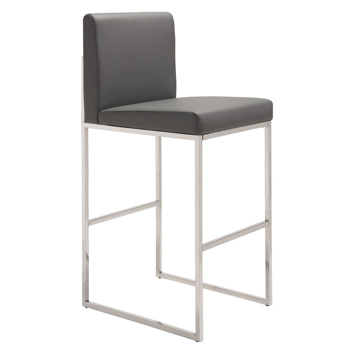 Zuo Modern Genoa Barstool, Gray - 100643