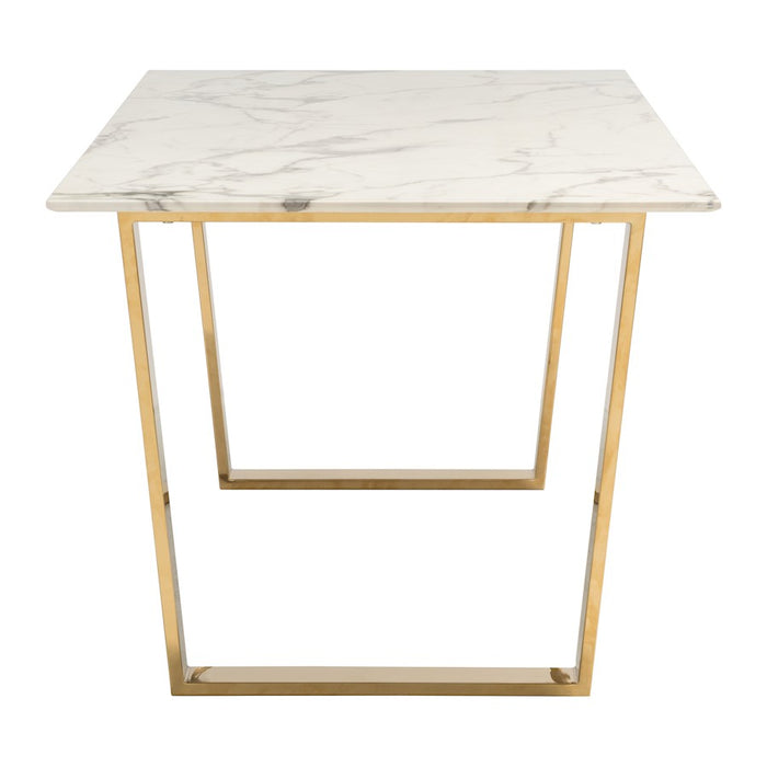 Zuo Modern Atlas Dining Table, White/Gold