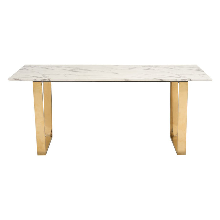 Zuo Modern Atlas Dining Table, White/Gold