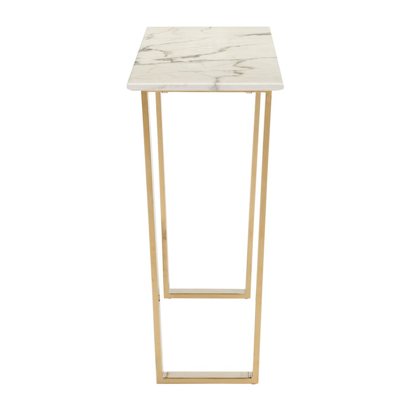 Zuo Modern Atlas Console Table, White/Gold