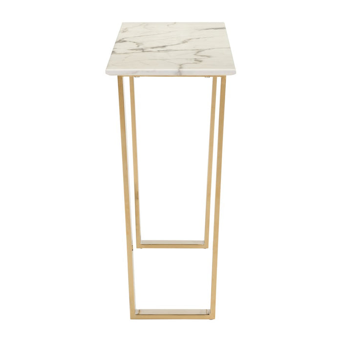 Zuo Modern Atlas Console Table, White/Gold