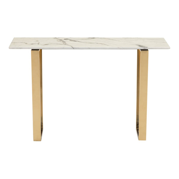 Zuo Modern Atlas Console Table, White/Gold