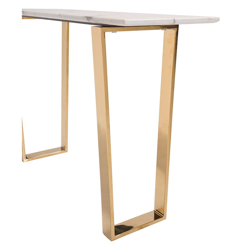 Zuo Modern Atlas Console Table, White/Gold