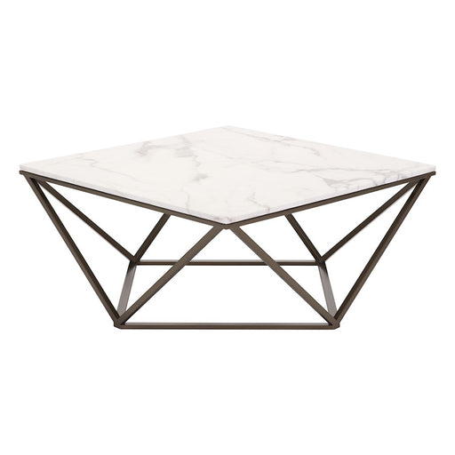 Zuo Modern Tintern Coffee Table, White/Antique Bronze