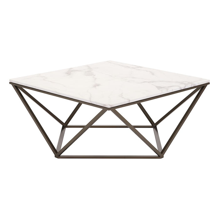 Zuo Modern Tintern Coffee Table, White/Antique Bronze