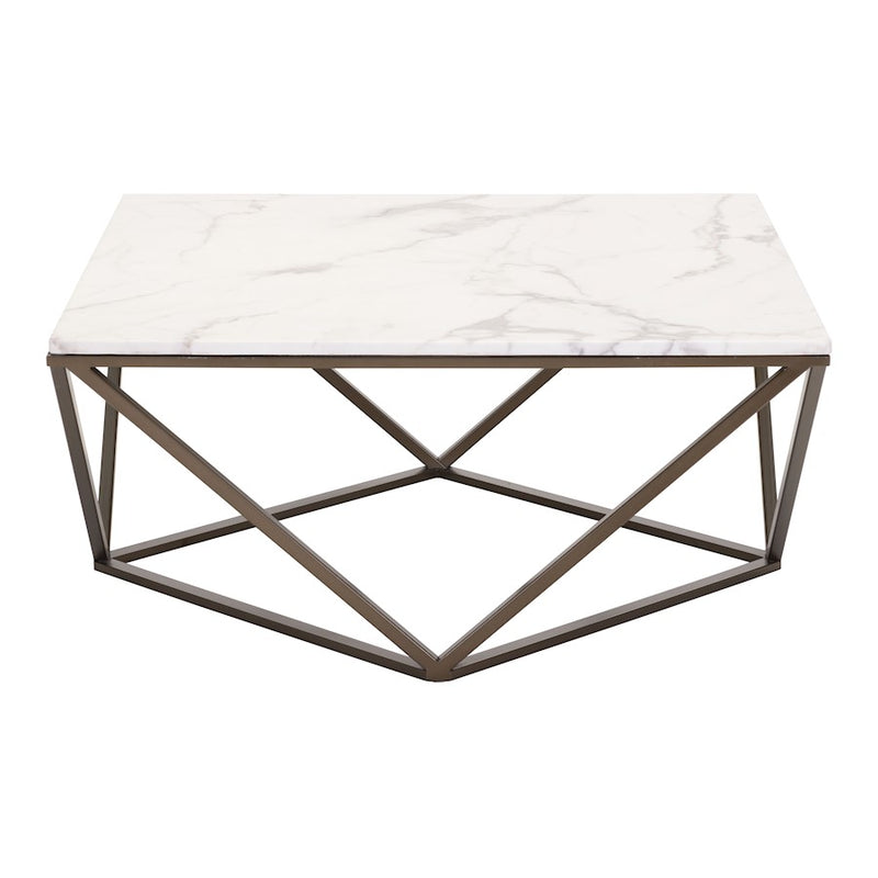 Zuo Modern Tintern Coffee Table, White/Antique Bronze