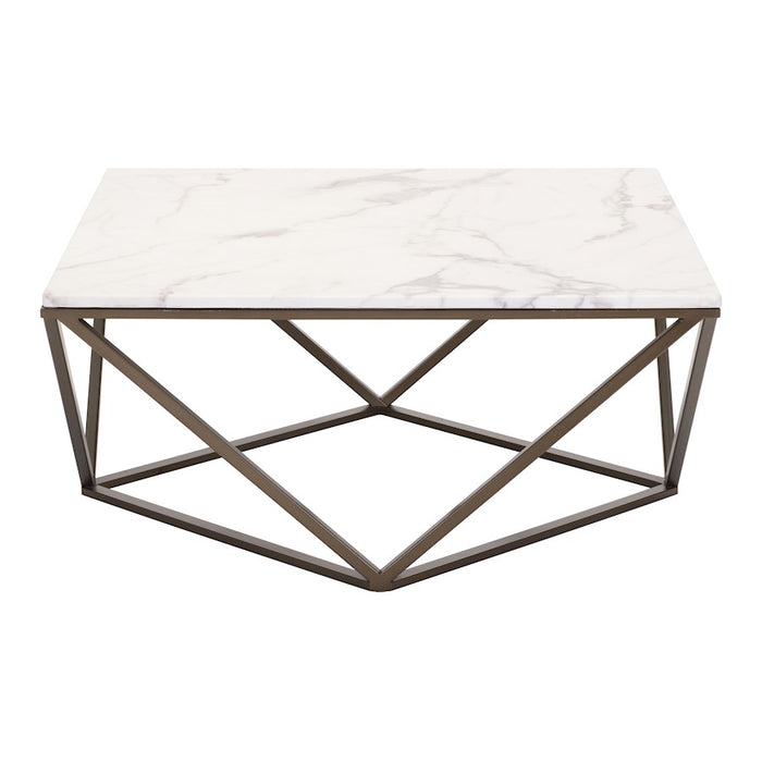 Zuo Modern Tintern Coffee Table, White/Antique Bronze