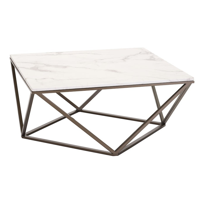 Zuo Modern Tintern Coffee Table, White/Antique Bronze