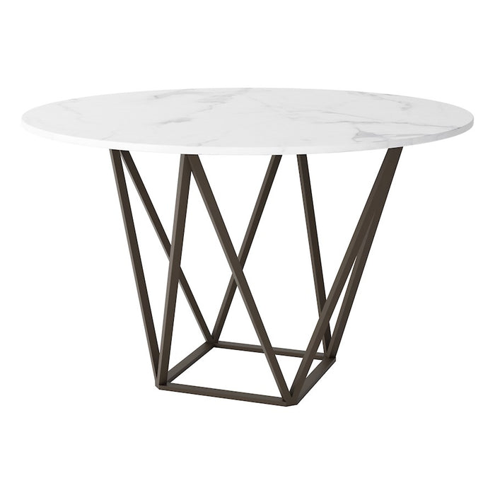 Zuo Modern Tintern Dining Table, White/Antique Bronze - 100715