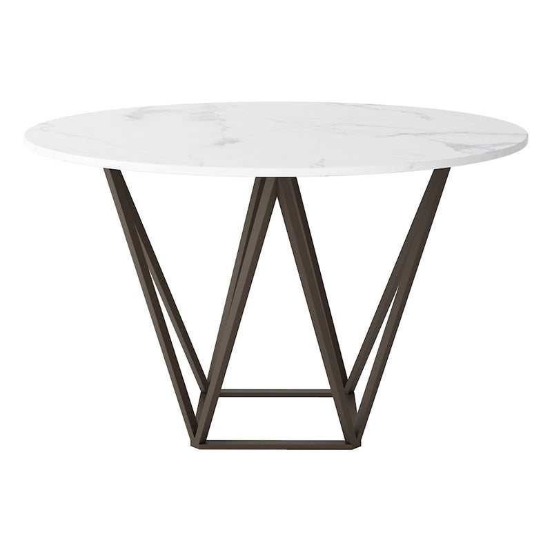 Zuo Modern Tintern Dining Table, White/Antique Bronze