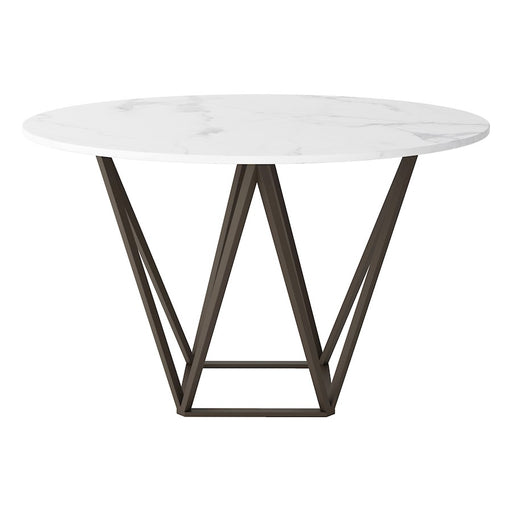 Zuo Modern Tintern Dining Table, White/Antique Bronze