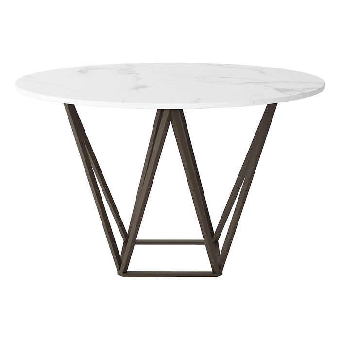 Zuo Modern Tintern Dining Table, White/Antique Bronze