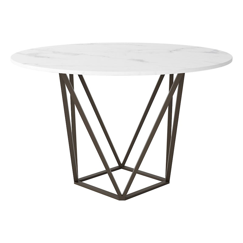 Zuo Modern Tintern Dining Table, White/Antique Bronze