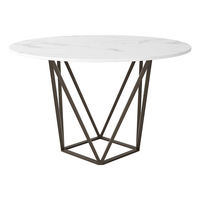 Zuo Modern Tintern Dining Table, White/Antique Bronze