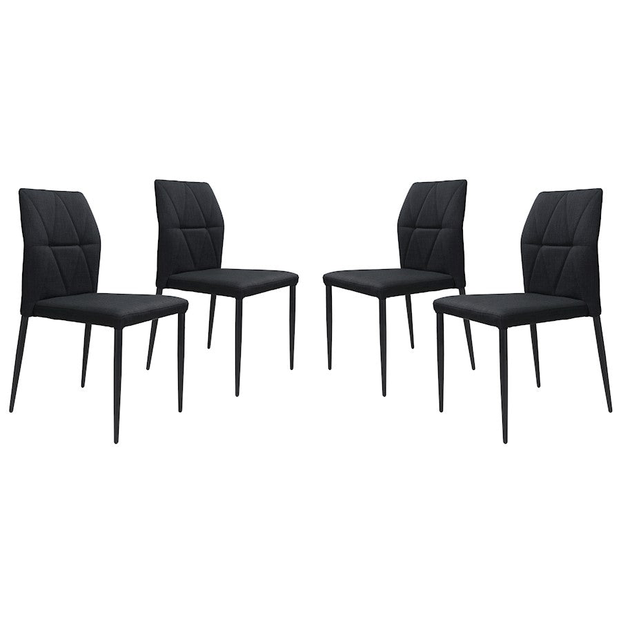 Zuo Modern Revolution Dining Chair Set of 4, Black - 100761