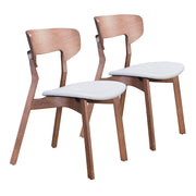 Zuo Modern Russell Dining Chair Set of 2, Walnut/Light Gray - 100979