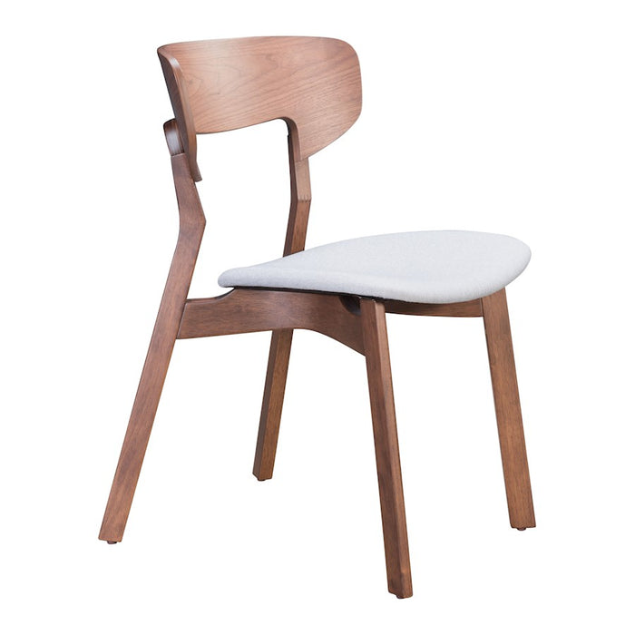 Zuo Modern Russell Dining Chair Set of 2, Walnut/Light Gray
