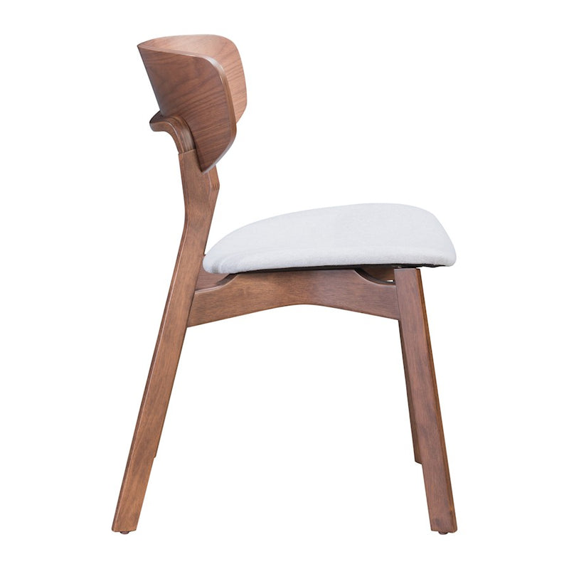 Zuo Modern Russell Dining Chair Set of 2, Walnut/Light Gray