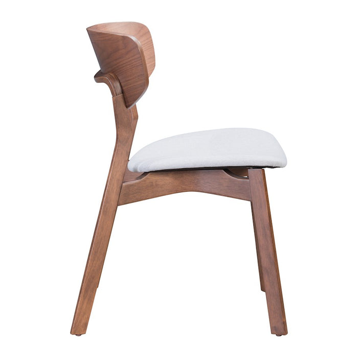 Zuo Modern Russell Dining Chair Set of 2, Walnut/Light Gray