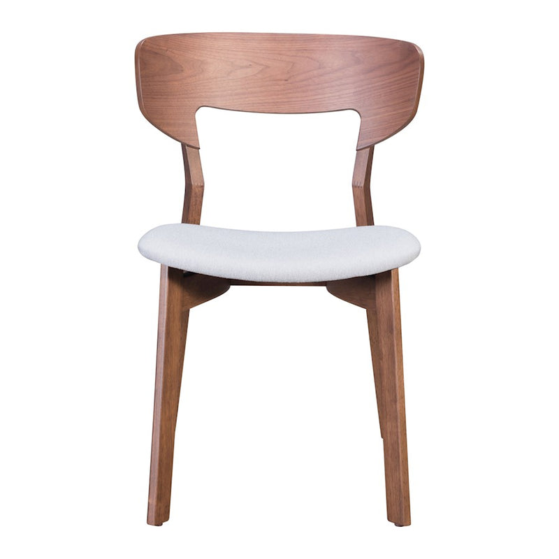 Zuo Modern Russell Dining Chair Set of 2, Walnut/Light Gray