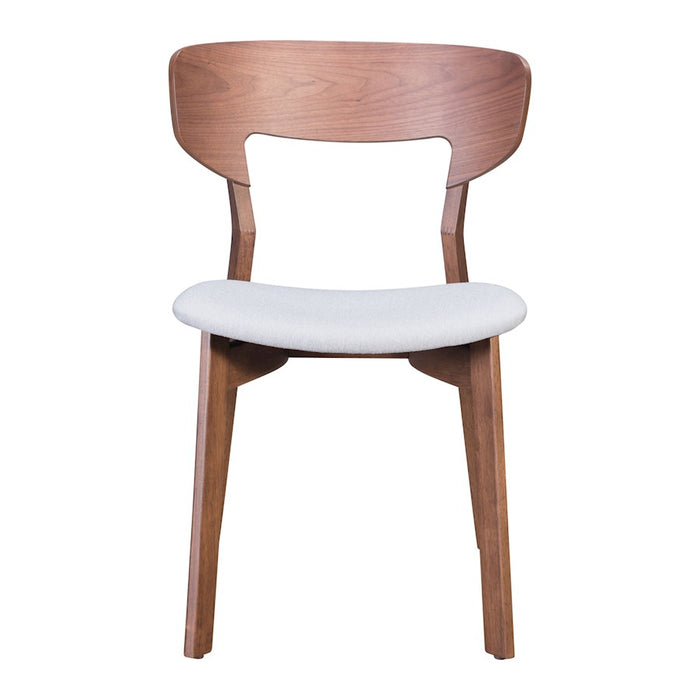 Zuo Modern Russell Dining Chair Set of 2, Walnut/Light Gray