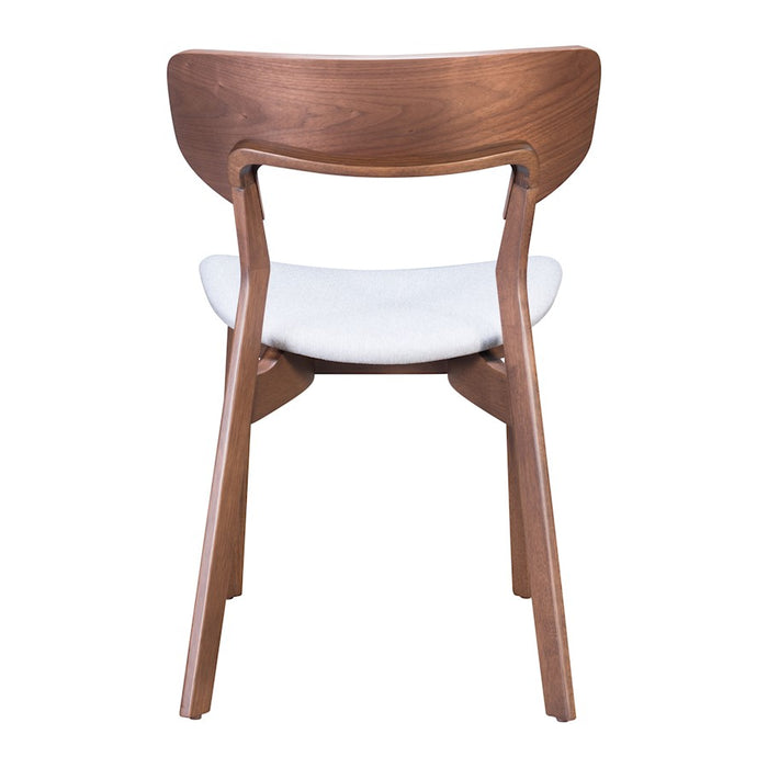 Zuo Modern Russell Dining Chair Set of 2, Walnut/Light Gray